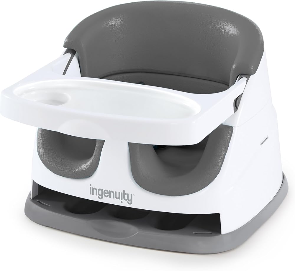 Ingenuity Baby Base 2-in-1 Booster Feeding and Floor Seat, Slate